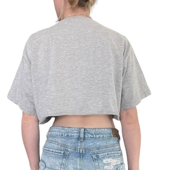 Playboy x Missguided Grey Cropped Short Sleeve Graphic Tee - Picture 4 of 7